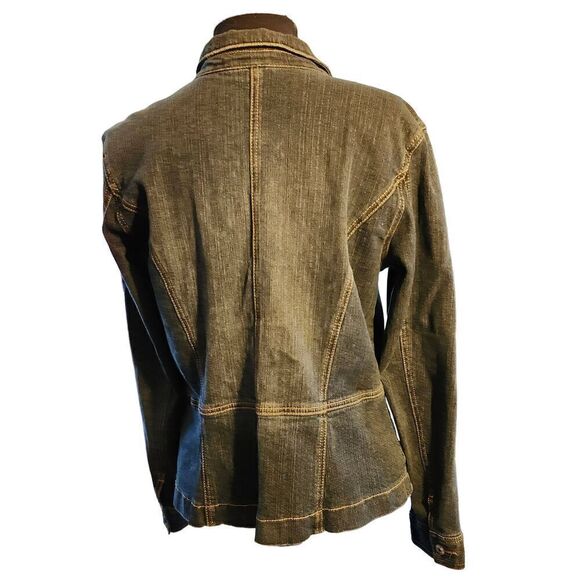 LA Blues  Denim Blue Jean Medium Wash Long Sleeve  Jacket Size XL - Picture 2 of 4